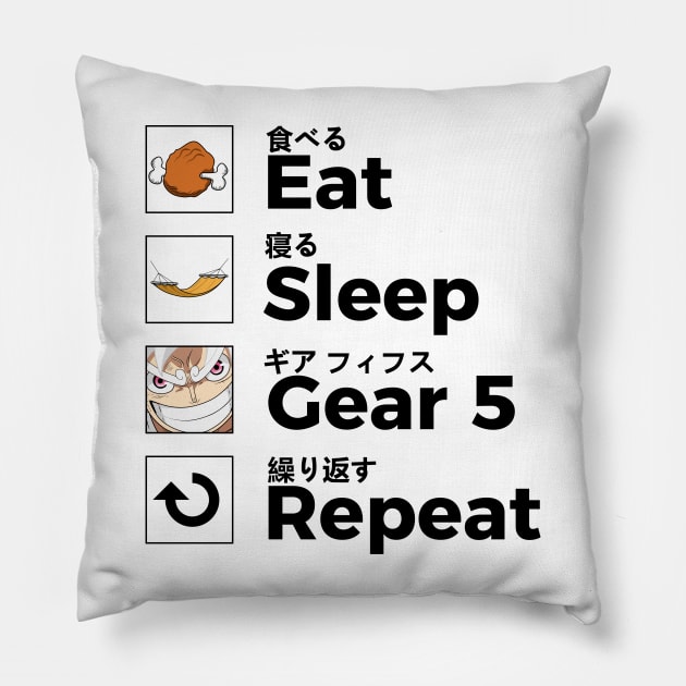 Eat Sleep Gear 5 Repeat again Pillow by zerooneproject