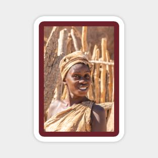 Namibia. Damara Living Museum. Portrait of a Woman. Magnet