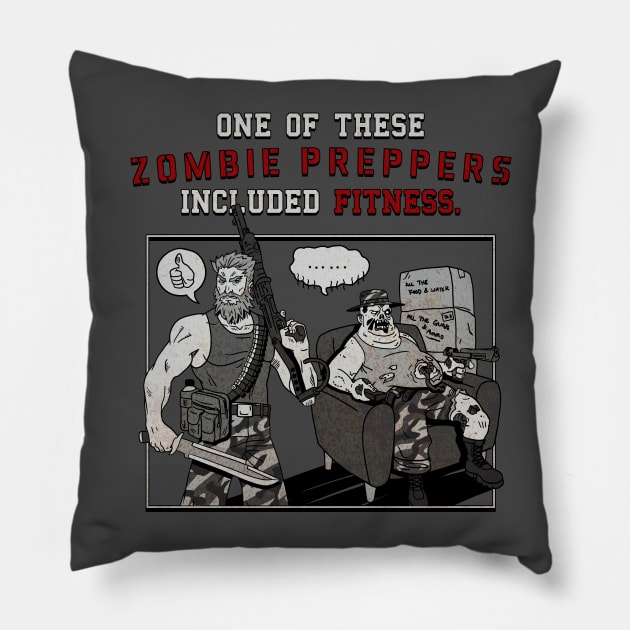 Zombie Prepper Fitness Pillow by CCDesign