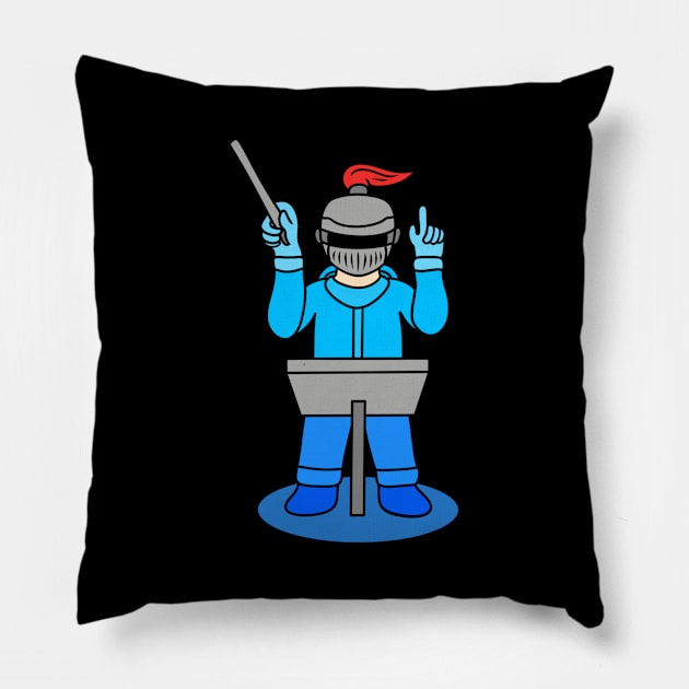 Funny music conductor knight Pillow by Andrew Hau