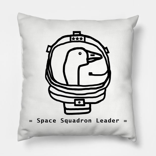 Space Astronaut Goose Portrait Drawing Pillow by ellenhenryart