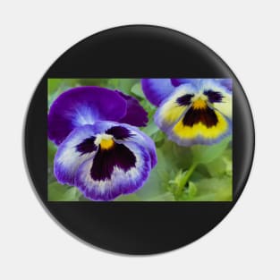 Blue Pansies Pin