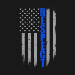 Respect Thin Blue Line Flag T-Shirt