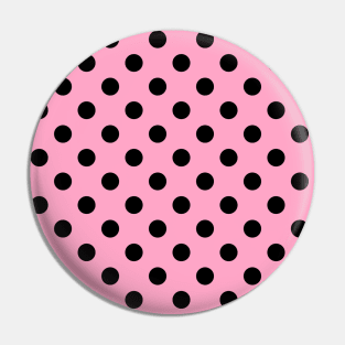 Black Polka Dots Pattern on Pink Background Pin