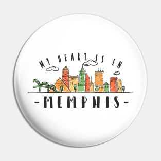 Memphis, USA City Skyline Pin