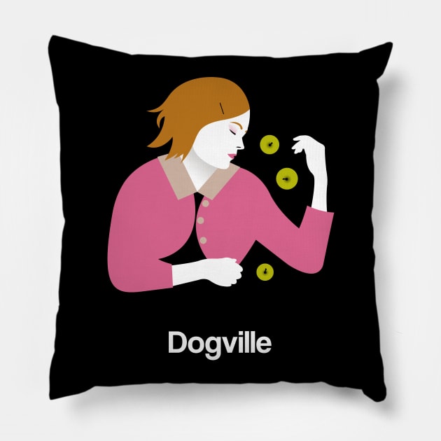 Dogville Minimal Movie Fan Art Lars Von Trier Pillow by Rozbud