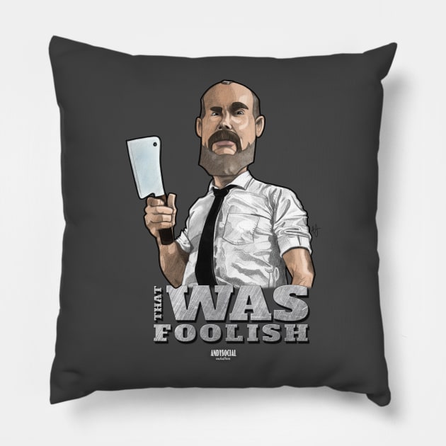 Wendell Dukes Pillow by AndysocialIndustries