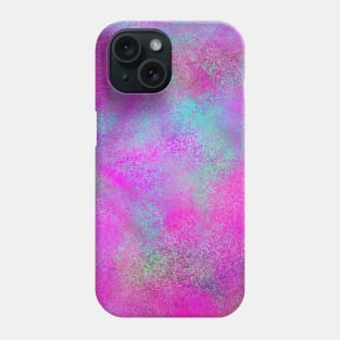 Neon Pink With Blue Paint Brush Spatter Pattern Art Print Pattern Design Phone Case
