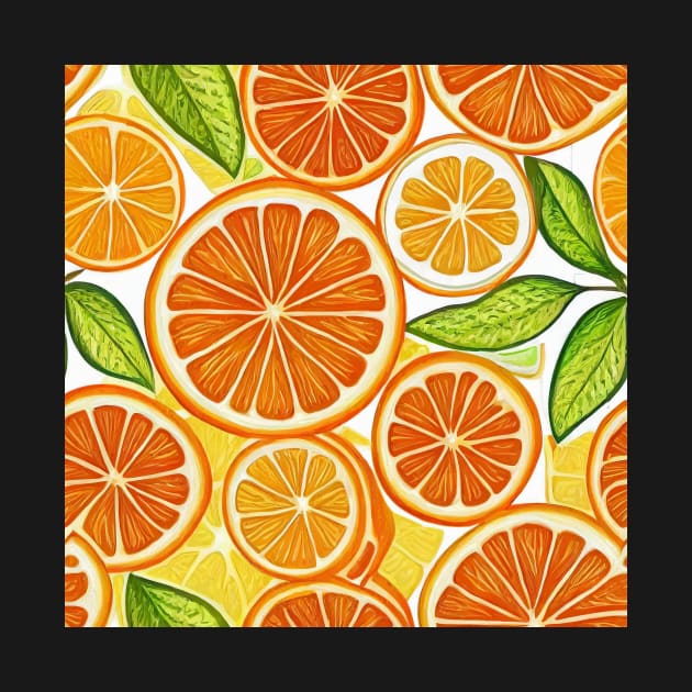 Citrus Burst - Vibrant Orange Pattern by MBSCREATIVES