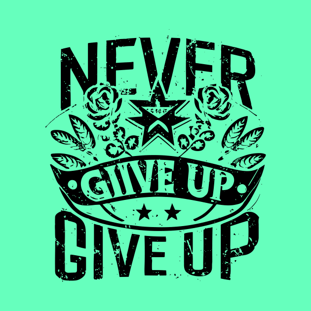 Never Give Up motivational words by A Floral Letter Capital letter A | Monogram, Sticker