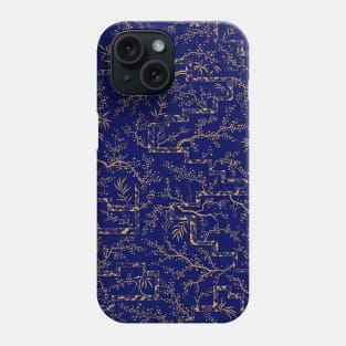 Sakura bloom in royal blue Phone Case