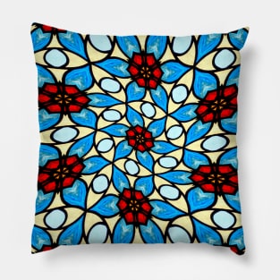 Sky Blue Flower Pattern Pillow