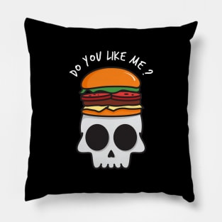 Burger with skull Pillow