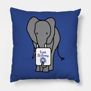 Cute Elephant with Free Britney Sign Pillow