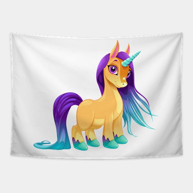 Baby unicorn Tapestry by ddraw