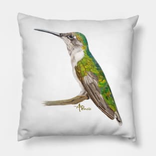 Green Hummingbird Pillow