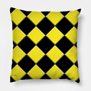 Big Yellow Block Checkerboard Pattern Pillow