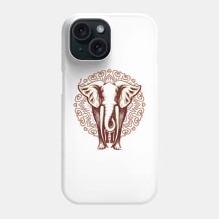 Elephant on Mandala background Phone Case