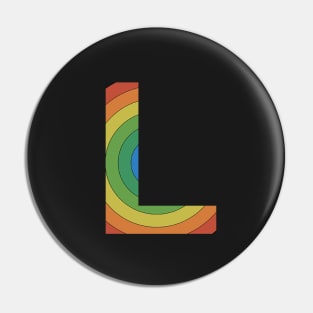 Retro Rainbow 'L' Sticker Pin