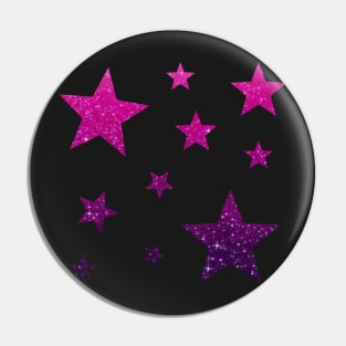 Pink Purple Ombre Faux Glitter Stars Pin