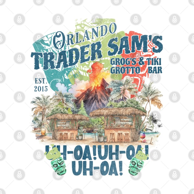 Trader Sam's Grogs Grotto and Tiki Bar Orlando Distressed Look by Joaddo