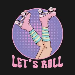 Roller Girl Skater Retro 70s and 80s Skating Girls T-Shirt