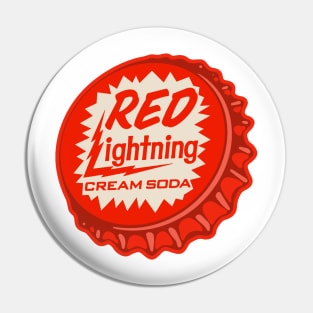 Vintage Red Lightening Cream Soda Bottlecap Pin