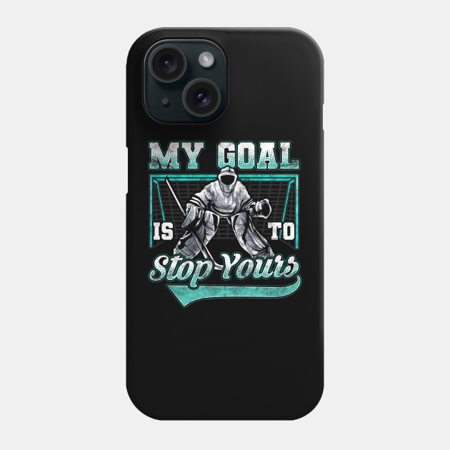 Funny Hockey Defender Denying Goals Phone Case by theperfectpresents