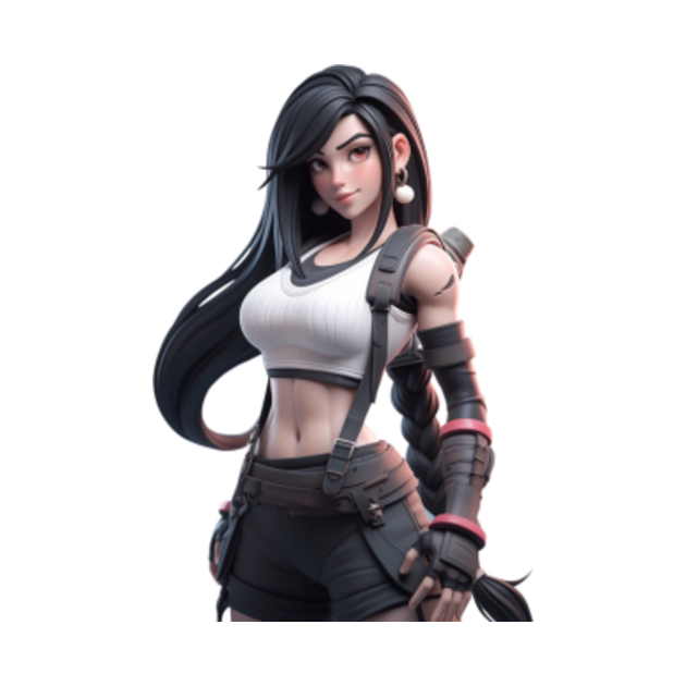 Final Fantasy with Fortnite aesthetics Tifa Lockhart Movie T