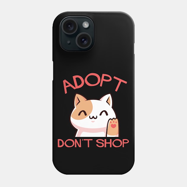 Adopt Don't Shop Cute Kitty Phone Case by TJWDraws