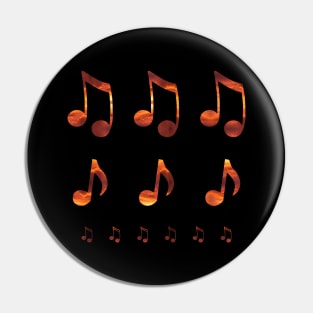 Orange Sky Music Notes Pin