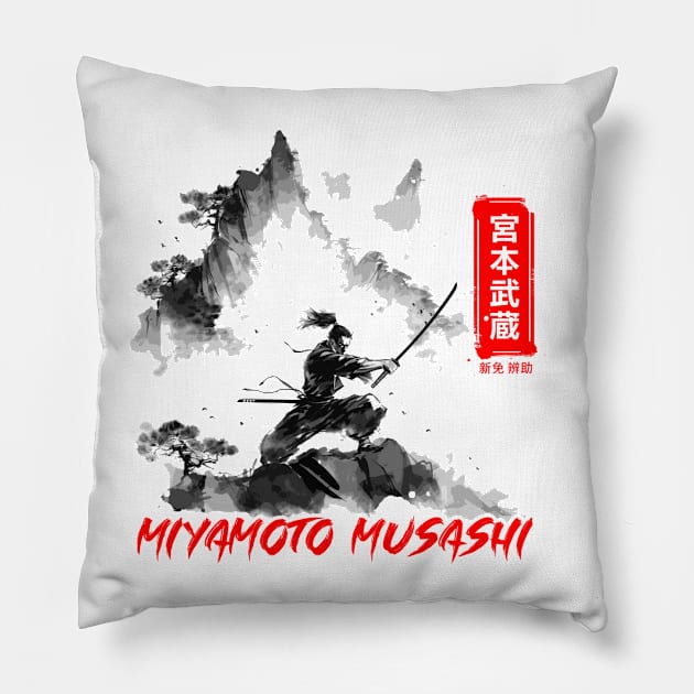 miyamoto musashi Pillow by Meca-artwork