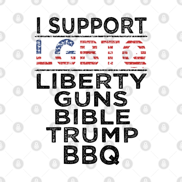 I Support LGBTQ Liberty Guns Bible Trump Funny American Flag by Bao1991