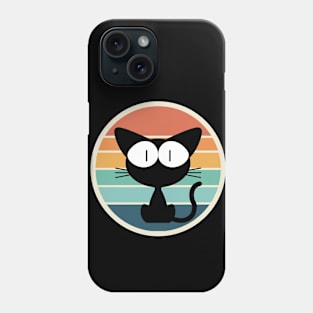 sunset and cute black cat Phone Case