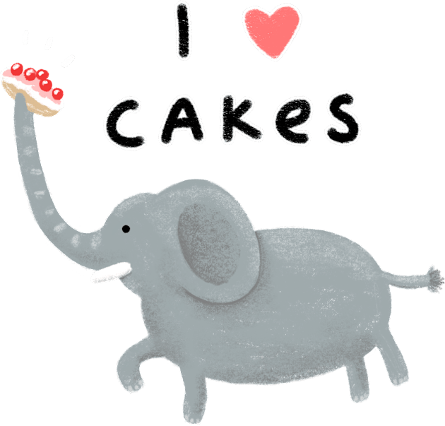 Elephant Loves Cakes Kids T-Shirt by Sophie Corrigan