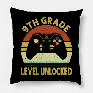 9th Grade Level Unlocked First Day of School Video Gamer Pillow