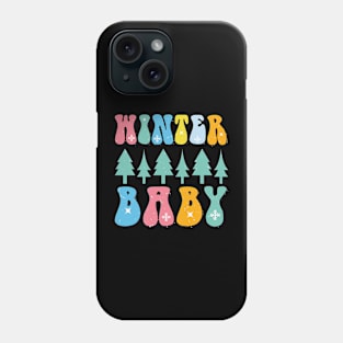 Winter baby - retro vintage groovy design Phone Case