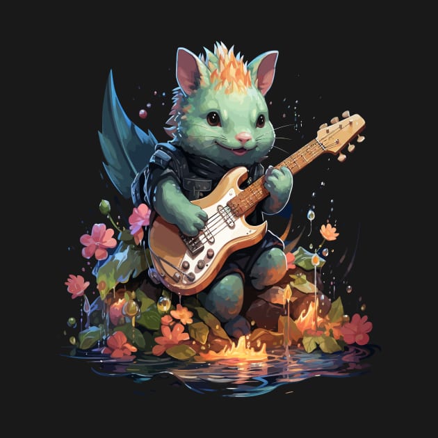 Axolotl Playing Guitar by JH Mart