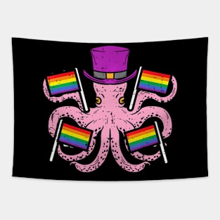 Gay Octopus  Flags  LGBTQ Pride Men Women Kids Tapestry
