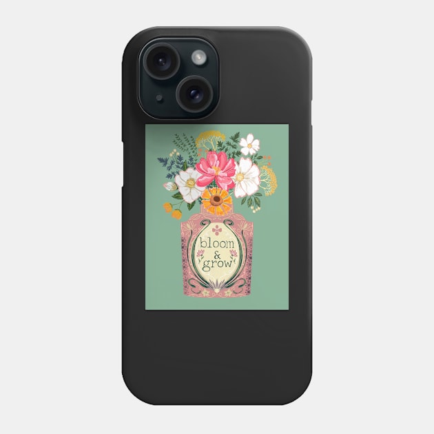 Bloom and grow vintage flowers Phone Case by Papergrape