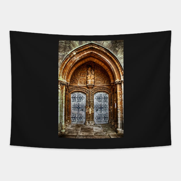 St Marys Church West Porch Door Tapestry by InspiraImage