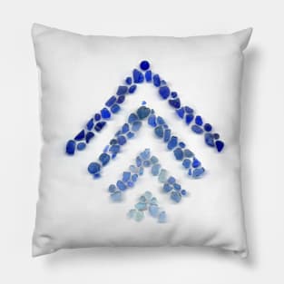 Sea glass - Treeometric - blue Pillow