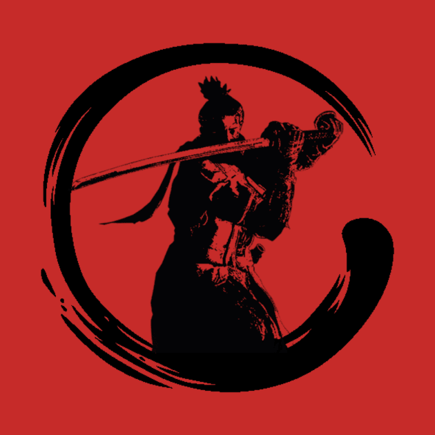 Sekiro Shadows Die Twice Enso Silhouette Black by StebopDesigns