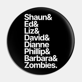 Shaun of the Dead Character List Pin