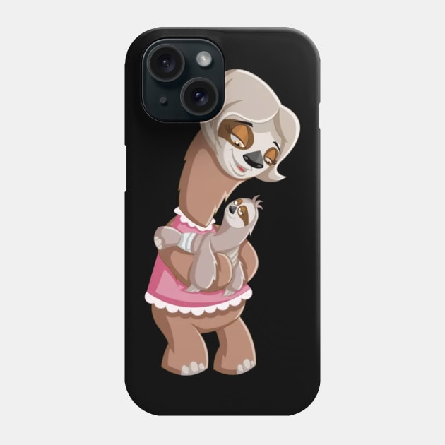 Mummy Sloth and Baby Phone Case by Pieartscreation