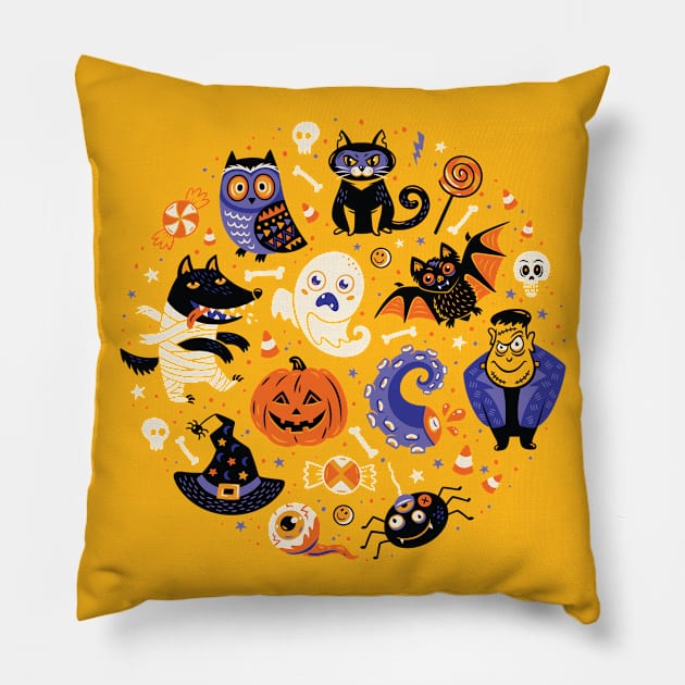 Spooky Day Pillow by PenguinHouse