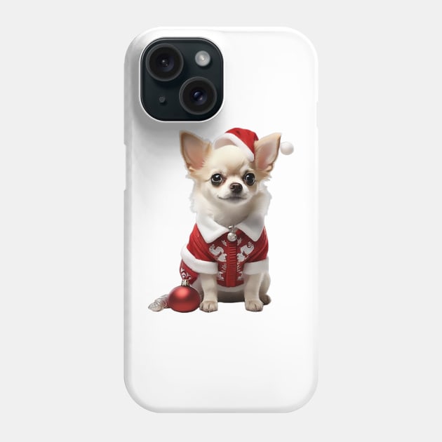Cute Baby Chihuahua Santa Phone Case by likbatonboot