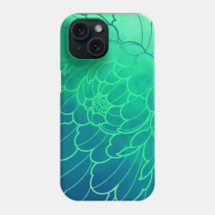 blue and green botanical pattern Phone Case