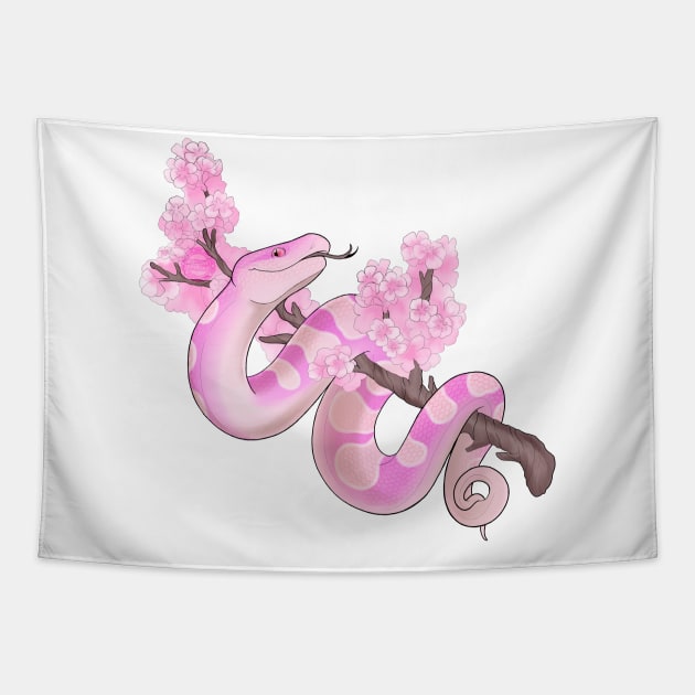 White Sakura Ball Python: Pink Tapestry by kailanipinon