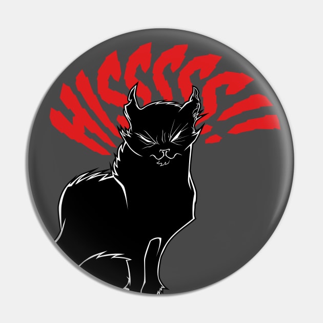 Black Cat Hissing Halloween Angry Cats Illustration Pin by kgullholmen